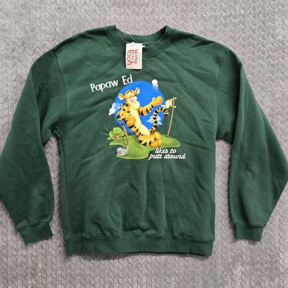 Disney Other - Vintage Disney Tigger Papaw‎ Ed Likes To Putt Around Golf Sweatshirt Large Green